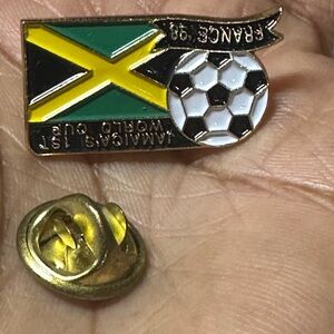 Collectible souvenir Jamaica lapel pin commemorating Jamaica’s 1st appearance